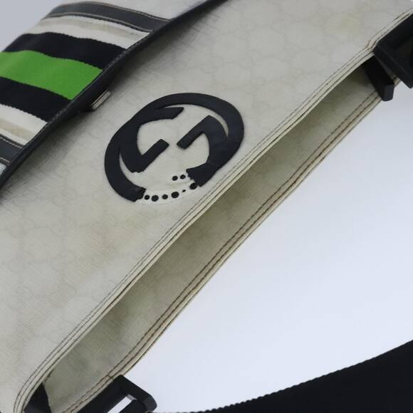 GUCCI GG Supreme Sherry Line Shoulder Bag Pvc Green White - Picture 6 of 16